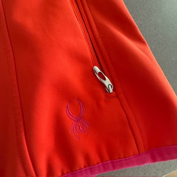 Women's Spyder Soft Shell Athletic Fit Hooded Fleece Lined Jacket XL EUC - Picture 3 of 12